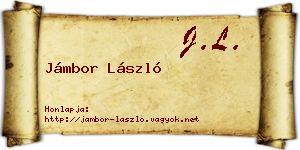 Jámbor László névjegykártya
