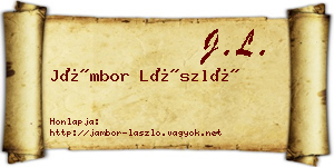 Jámbor László névjegykártya