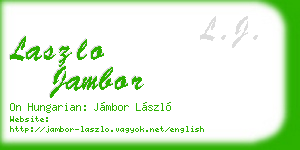 laszlo jambor business card