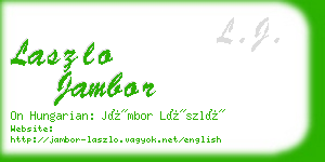 laszlo jambor business card